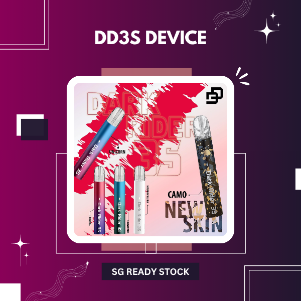 DD3s Vape Pod Device in sleek design highlighting the dual power switch feature