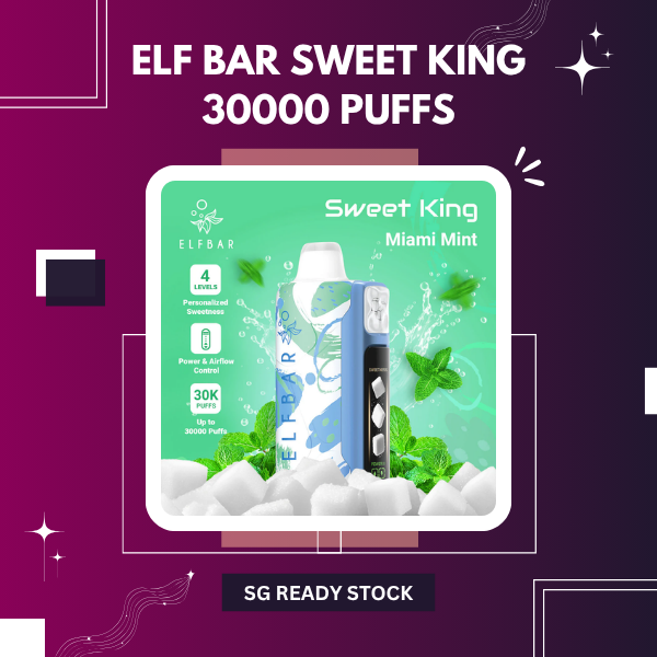 Elf Bar Sweet King 30000 Puffs Disposable Vape Device with Digital Display Screen