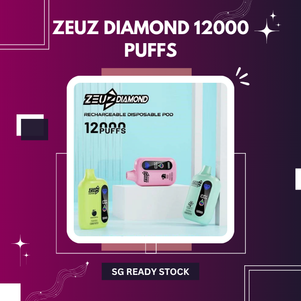 Zeuz Diamond 12000 Puffs disposable vape device with premium diamond-cut design
