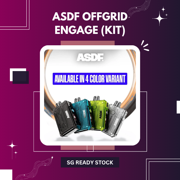 ASDF Offgrid Engage Open Pod Starter Kit with interactive screen and dual mesh cartridge