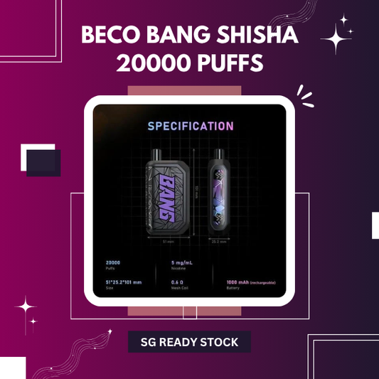 Beco Bang Shisha 20000 Puffs disposable vape device with smart LED screen display