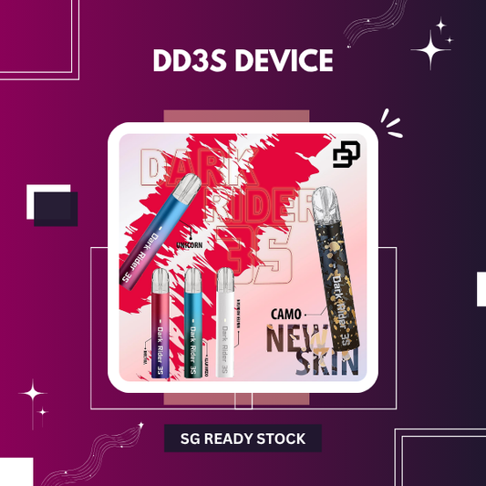 DD3s Vape Pod Device in sleek design highlighting the dual power switch feature