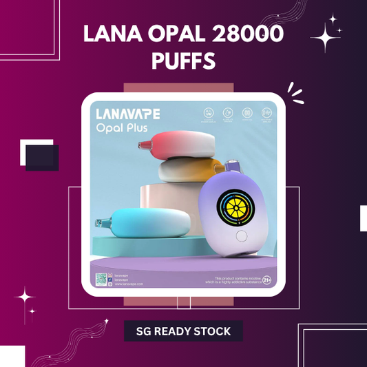 Lana Opal Plus 28000 Puffs disposable vape device with smart LED display screen.