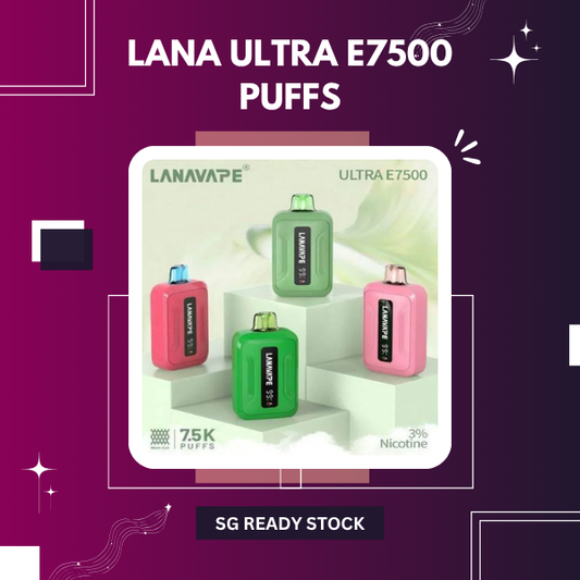 Lana Ultra E7500 Puffs disposable vape device showing sleek design and branding