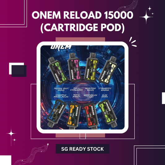Onem Reload 15000 Puffs Cartridge Pod displaying dual mesh coil design and packaging.
