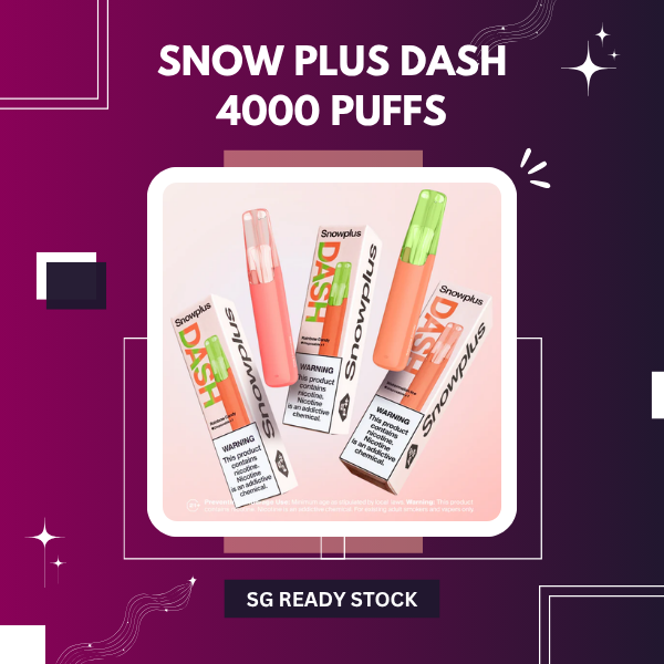 Snowplus Dash 4000 Puffs disposable vape device in sleek black color option