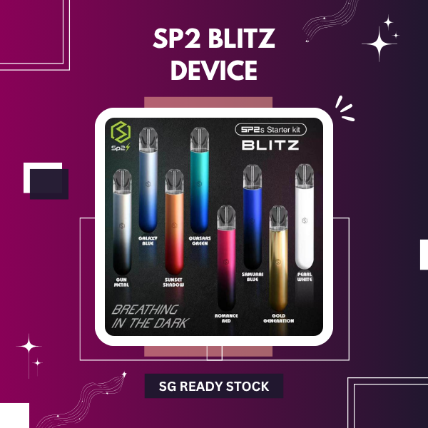 SP2S Blitz Device closed pod vape kit with multi colored LED breathing light