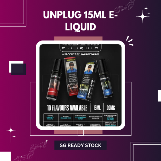 ASDF Unplug E-Liquid 15ml bottle showing premium salt nic e-juice packaging