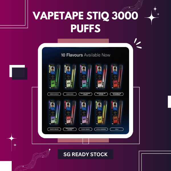 ASDF Vapetape STIQ 3000 Puffs Disposable Pod Device All Flavors